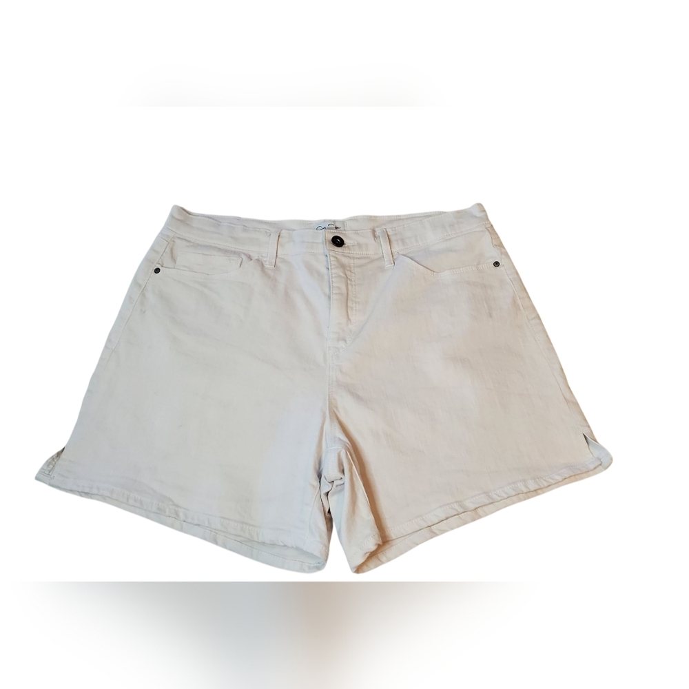 Jessica Simpson White High Rise Relaxed Slit Shorts 12